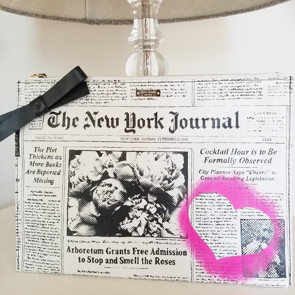kate spade Bags Kate Spade The New York Journal Newspaper Ooh La La Bella Large Clutch